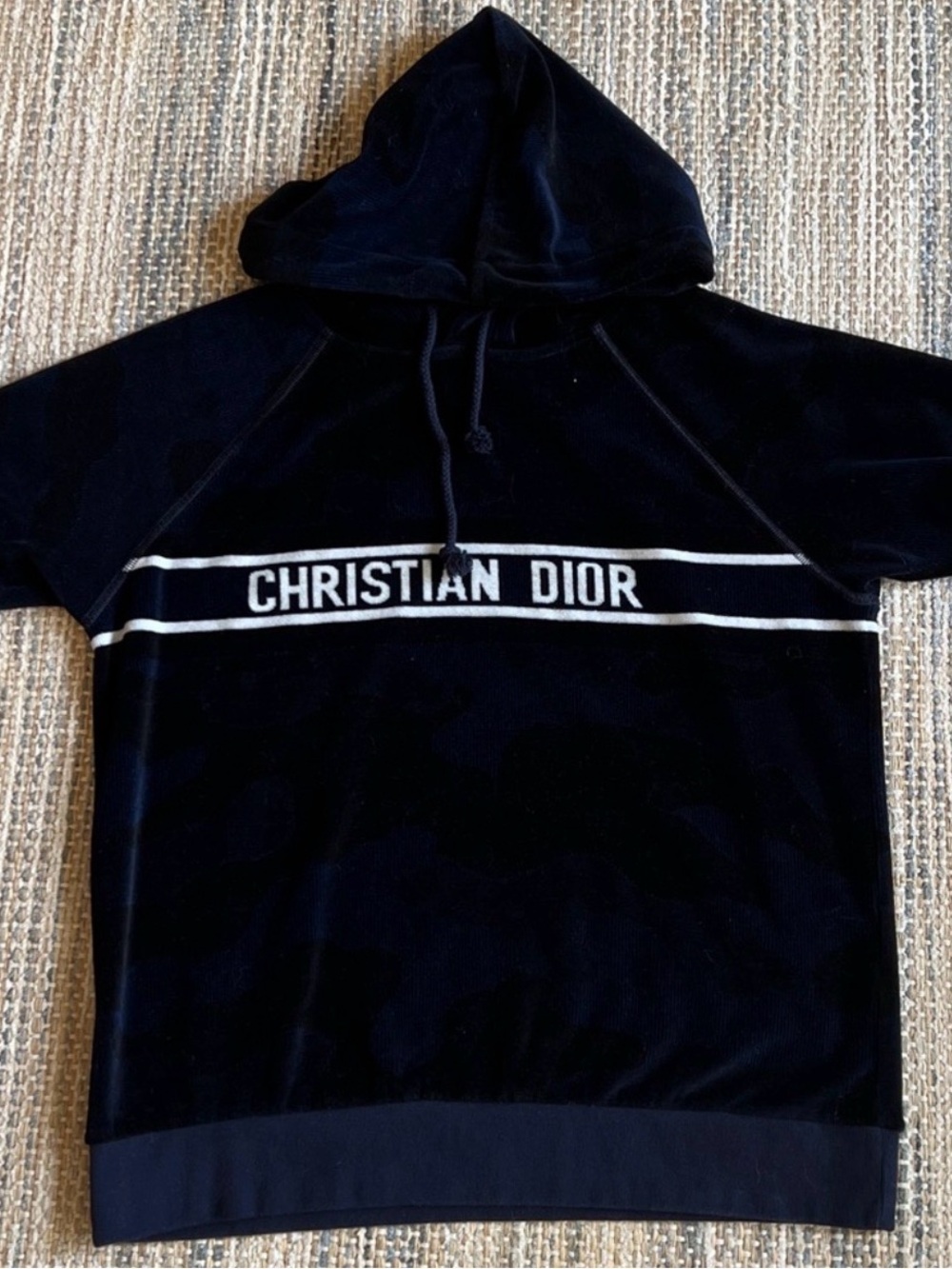 Dior Men's Navy Logo Hooded Sweater